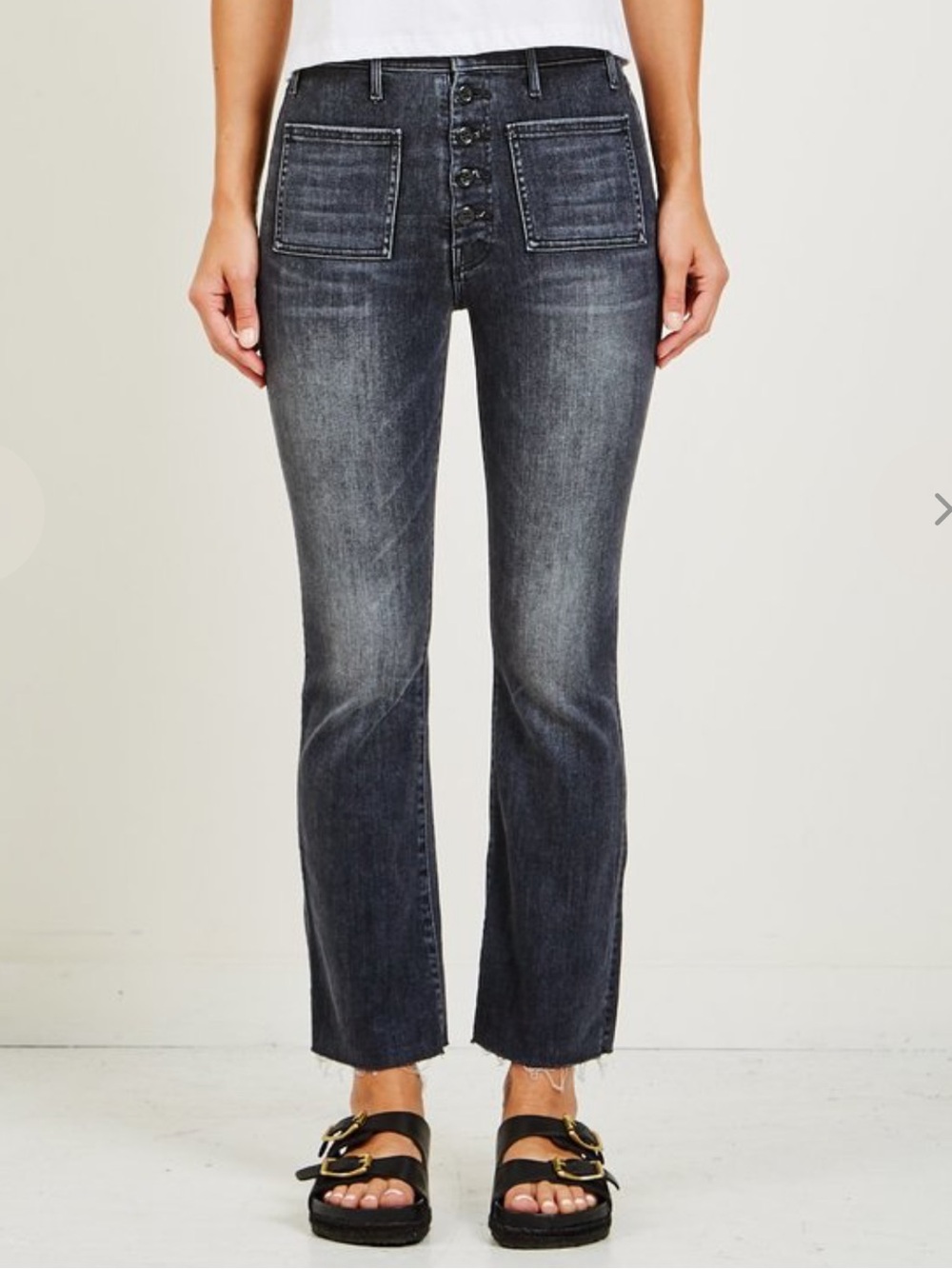 MOTHER Patch Pocket Hustler Ankle Fray Size: 26